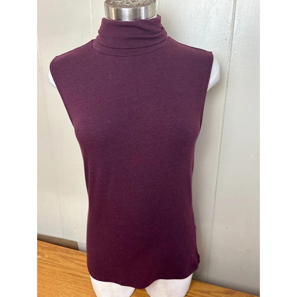 Vince Turtleneck Top Women's Large‎ Sleeveless Purple Casual